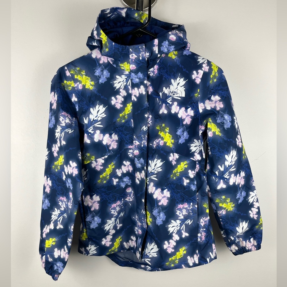 The North Face Girls Resolve Floral Hooded Windbreaker Rain Jacket Size M (10)